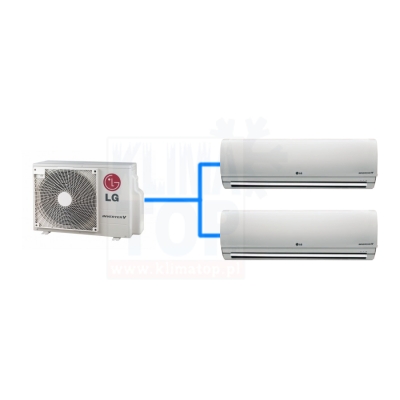 Klimatyzator ścienny multisplit LG STANDARD 2 do pomieszczeń max 2x20m2 (2x MS07ET + MU2R15) - zdjęcie poglądowe